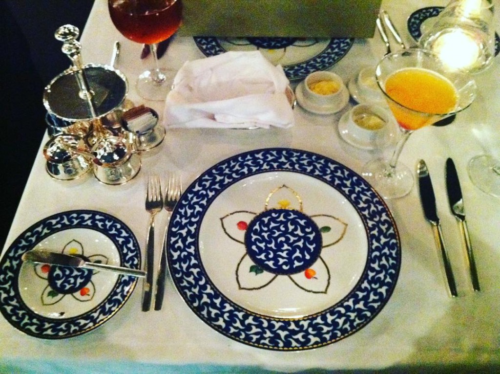 Place setting in the Pinnacle Grill on Holland America's Nieuw Amsterdam