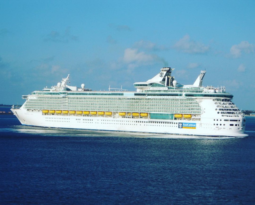 Royal Caribbean's Freedom of the Seas at anchor in Grand Cayman