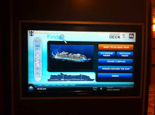 One of the many touch screen WayFinders aboard Allure of the Seas