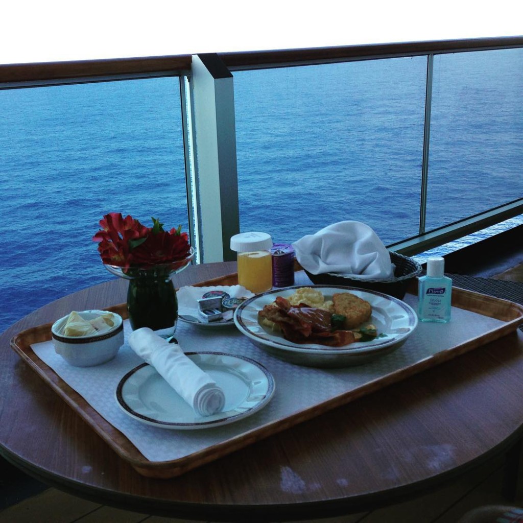 Breakfast on a cruise always has a great view! This was taken from my balcony on the Holland America Line cruise ship Eurodam