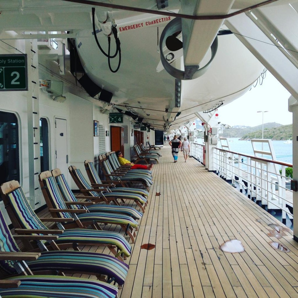 Three laps around the Promenade Deck equals a mile on Holland America Line's Eurodam