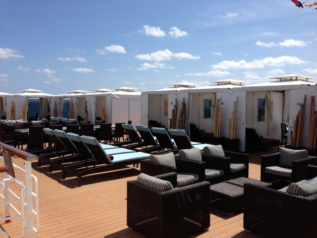 The Retreat Cabana area on Holland America Line's ms Eurodam