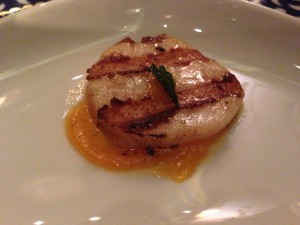 Grilled Scallop Appetizer from the Pinnacle Grille onboard Holland America Line's ms Eurodam