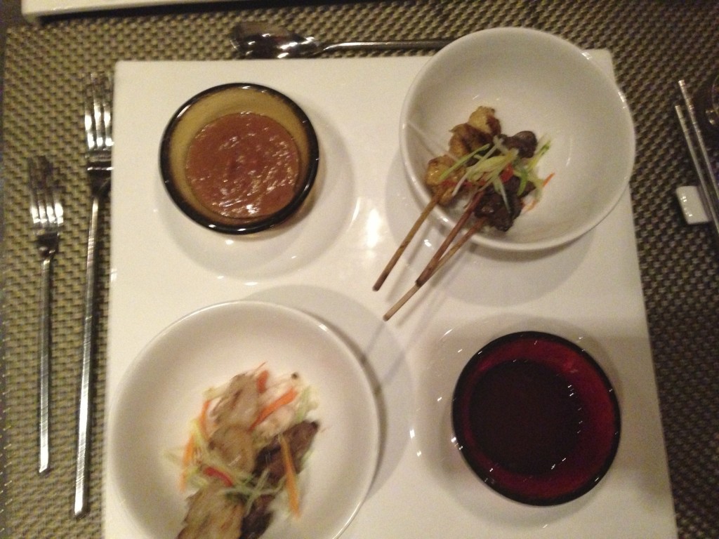 The Satay Sampler from Tamarind on Holland America Line's ms Eurodam