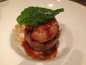 Tempura Banana Bread Pudding, a definite hit from Tamarind on Holland America Line's ms Eurodam