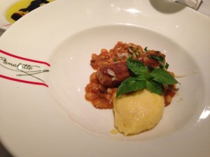 Italian Sausage with Beans as served in Canaletto on Holland America Line's ms Eurodam