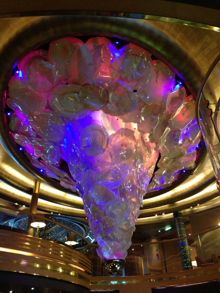 The god-awful atrium chandelier on board Holland America Line's ms Eurodam