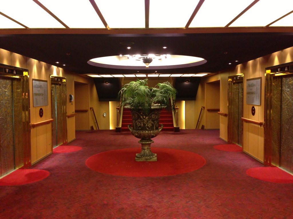 One of the elevator lobbies on board Holland America Line's ms Eurodam