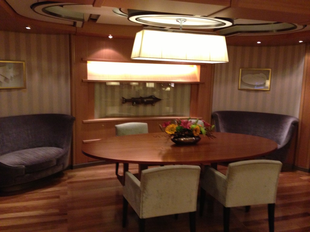 Inside the Neptune Lounge, reserved for Penthouse and Neptune Suite guests on board Holland America Line's ms Eurodam