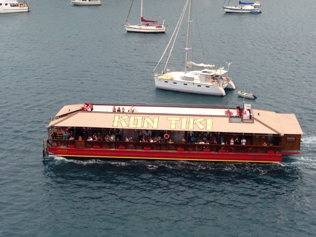 Speaking of booze cruise, here's the St. Thomas famous Kon Tiki party boat