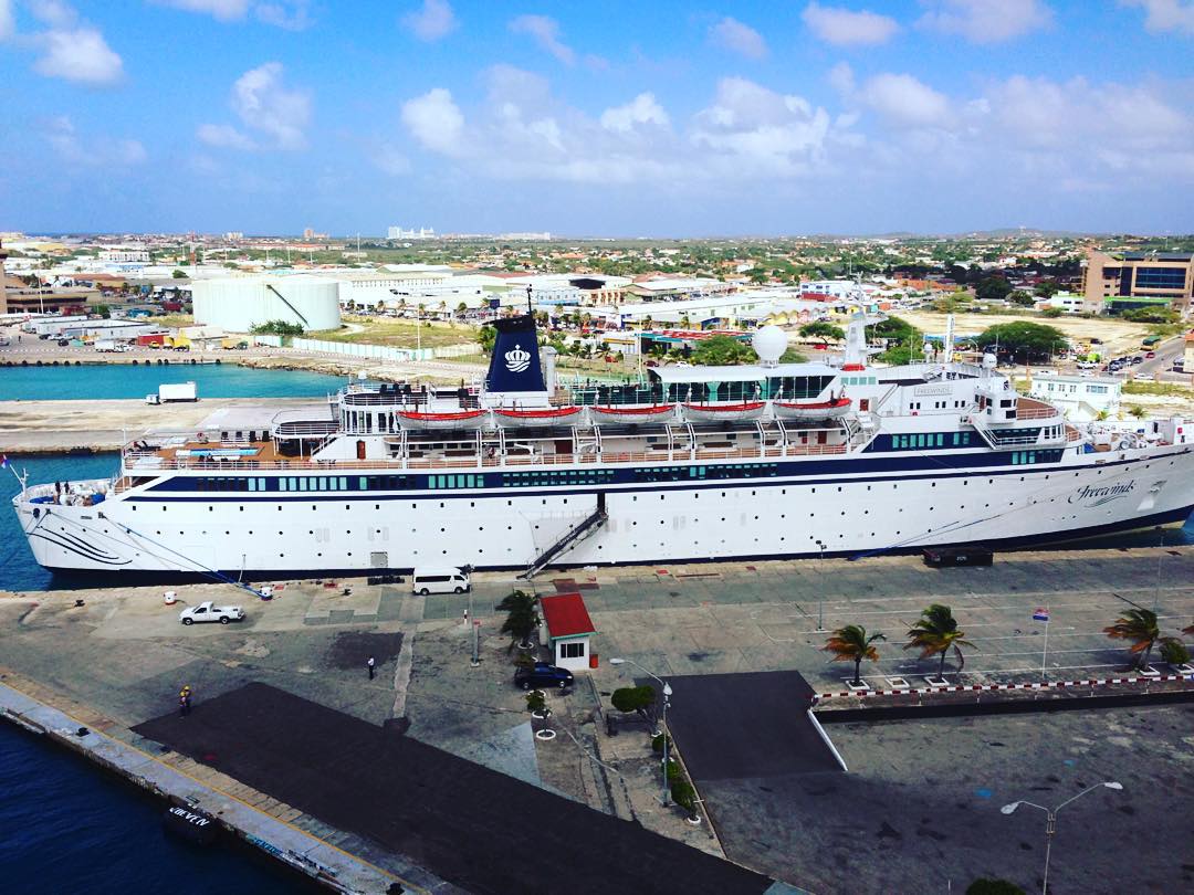 The Church of Scientology ship, Freewinds, docked in Aruba