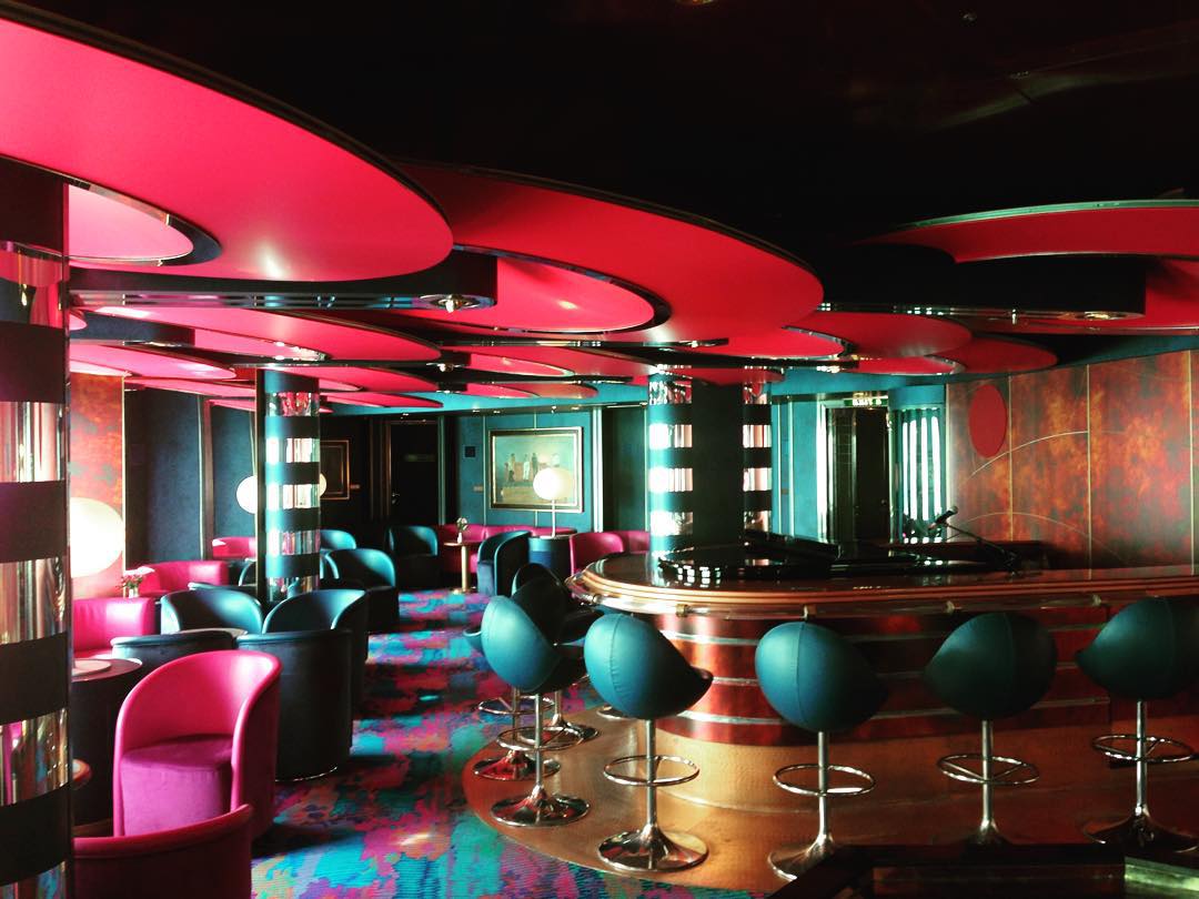 One of the "colorful" lounges on Zuiderdam