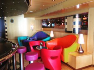 One of the "colorful" lounges on Zuiderdam