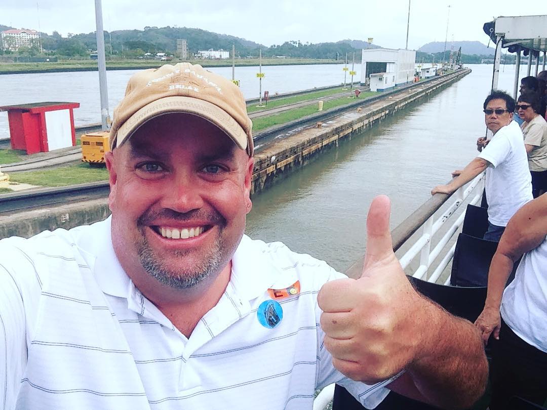 Thumbs up for a successful transit of the Panama Canal