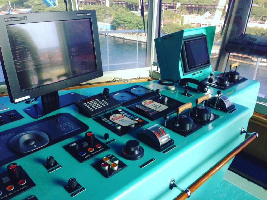 Controls on the bridge wings of the Zuiderdam