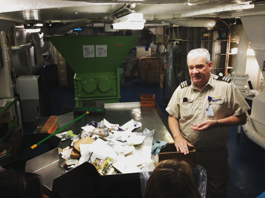 A behind the scenes look at the garbage room on Zuiderdam