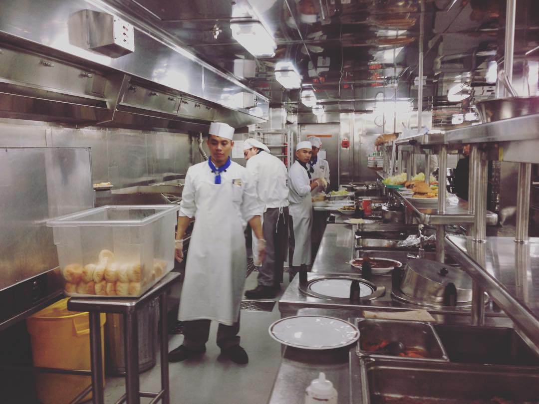 A behind the scenes look at the galley on Zuiderdam