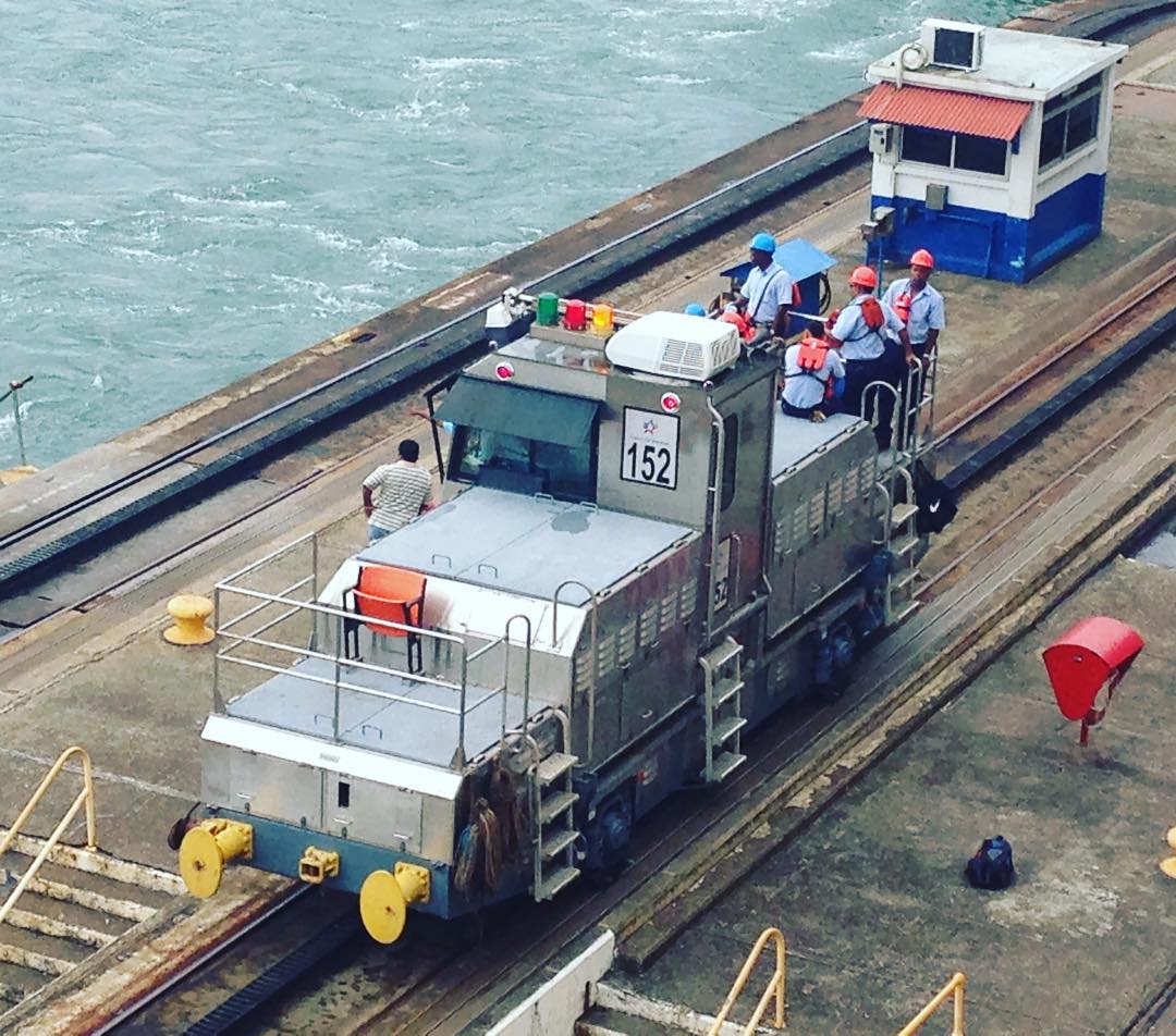 A locomotive used to pull ships through the Panama Canal