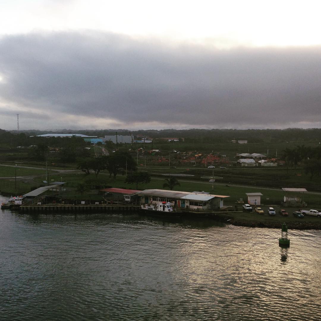 Early morning view as the Zuiderdam approaches the Panama Canal