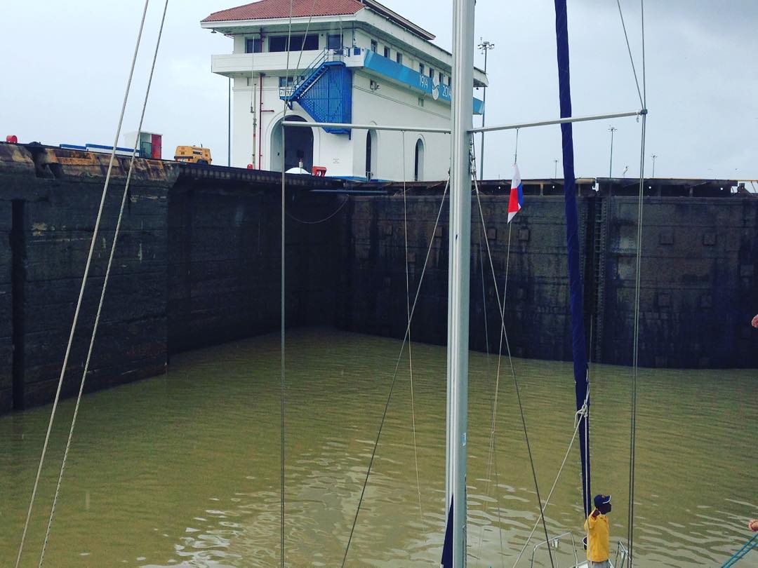 Getting ready to exit the Panama Canal and enter the Pacific