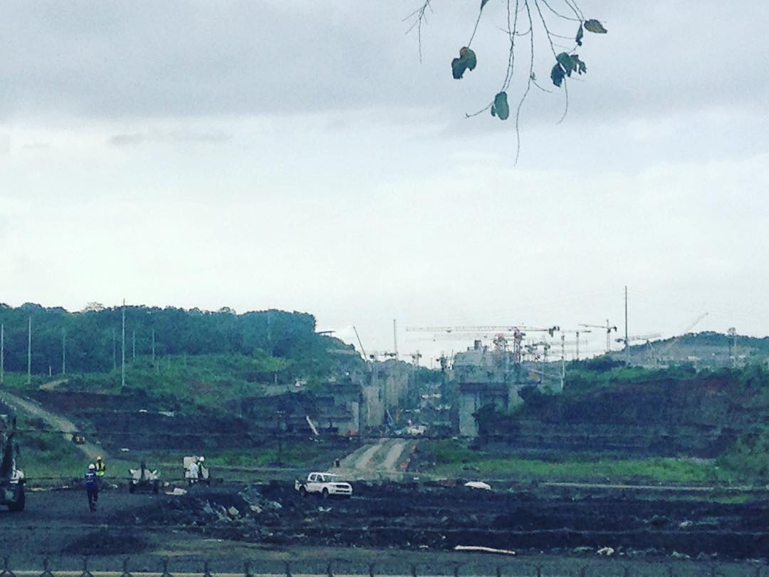 A view of the new Panama Canal under construction