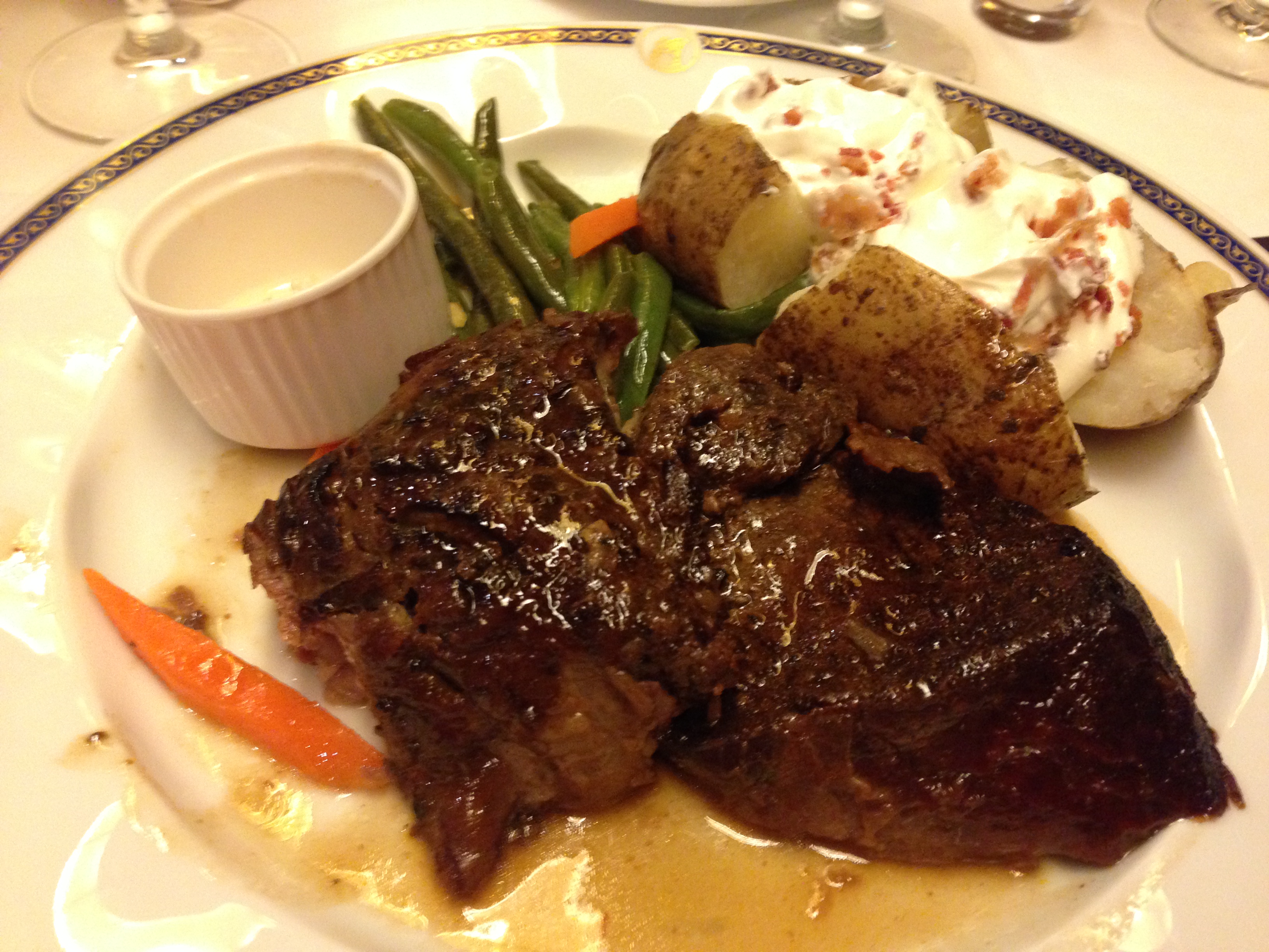 Prime Rib in Rotterdam Dining Room on board ms Veendam