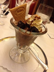 Brownie Sundae in Rotterdam Dining Room on board ms Veendam