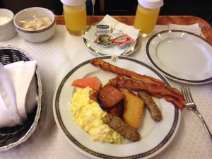 Room service breakfast on board the ms Veendam