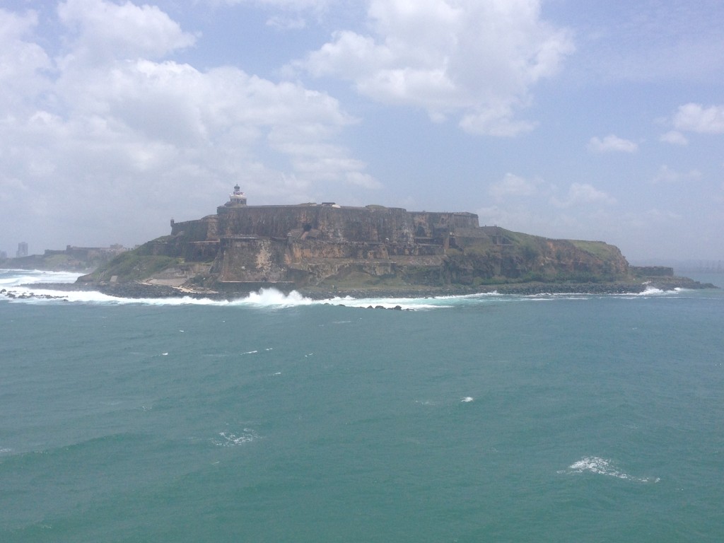 El Morro stands guard in San Juan Bay as the ms Veendam enters the channel