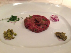 Steak Tartare from Pinnacle Grill on board the ms Veendam