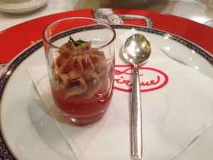 Foie Gras served in the Pinnacle Grill on the ms Veendam during Le Cirque night