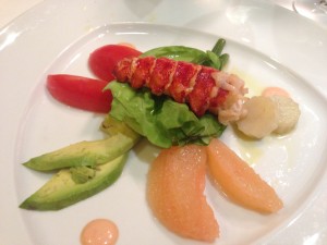 Lobster Salad served in the Pinnacle Grill on the ms Veendam during Le Cirque night