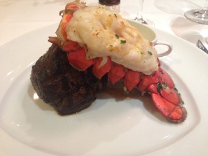 Filet and Lobster from the Pinnacle Grill on board the ms Veendam