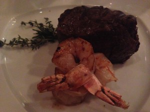 Filet and Shrimp from the Pinnacle Grill on board the ms Veendam