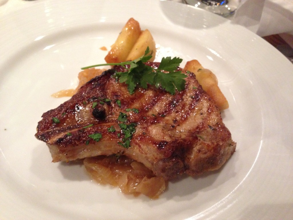 Pork Chop from the main dining room onboard the Carnival Liberty.