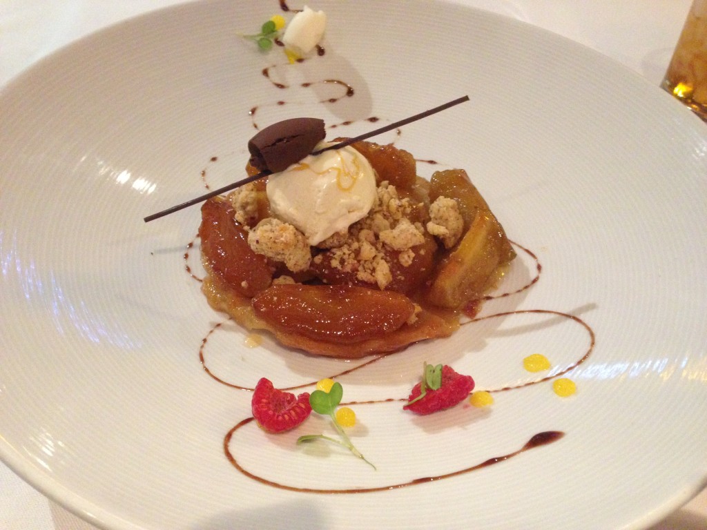 Carmalized Washington Apples in a Pastry Shell served with ice cream from Diamonds Steakhouse onboard the Carnival Liberty.