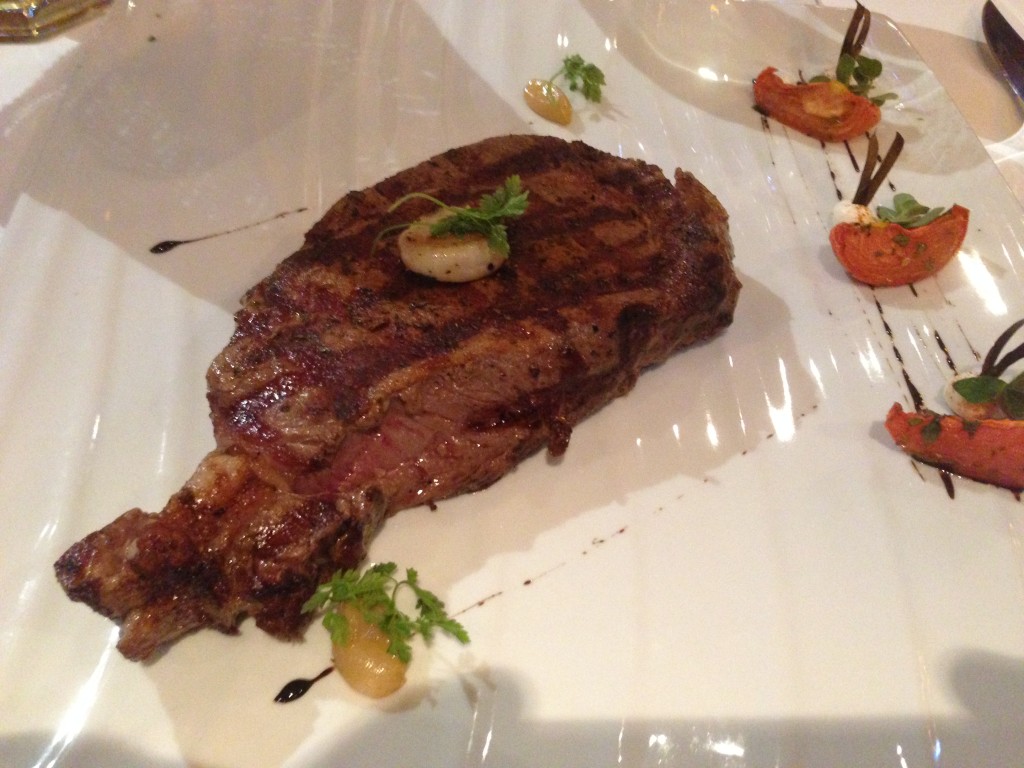 18oz Spiced Ribeye from Diamonds Steakhouse onboard the Carnival Liberty.