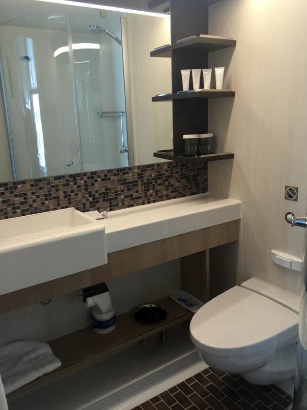 Bathroom in Balcony Stateroom 9652 on Quantum of the Seas