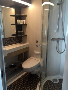 Bathroom in Balcony Stateroom 9652 on Quantum of the Seas