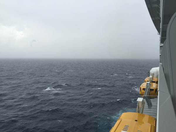 Cloudy, rainy, stormy day at sea on Quantum of the Seas