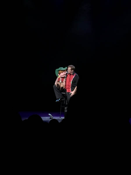 The evening's entertainment. A ventriloquist and his dummy on Quantum of the Seas