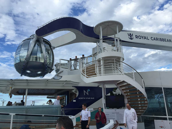 The North Star on Quantum of the Seas under repairs in Nassau on Thanksgiving Day