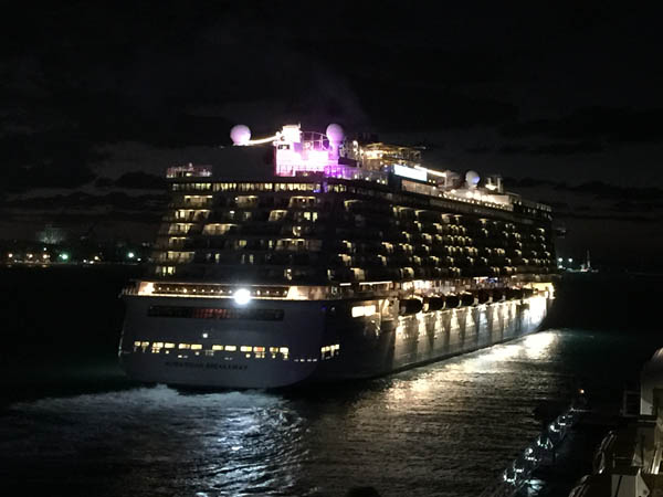 Norwegian Breakaway sailing away from Nassau