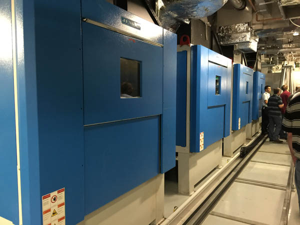 The four massive dryers in the laundry on Quantum of the Seas