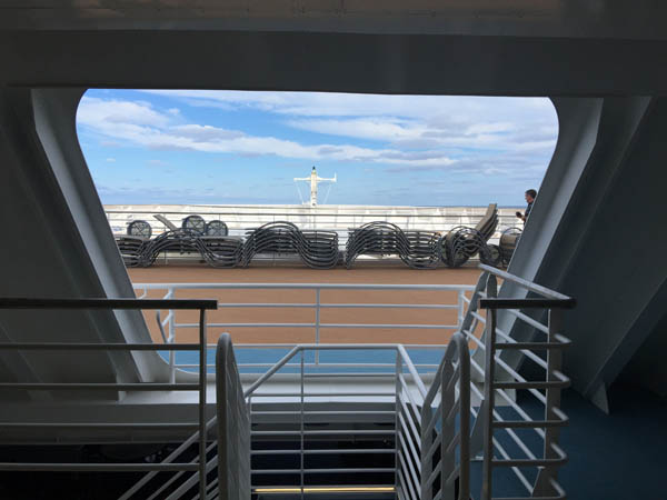 A crew only area on the bow of the Quantum of the Seas