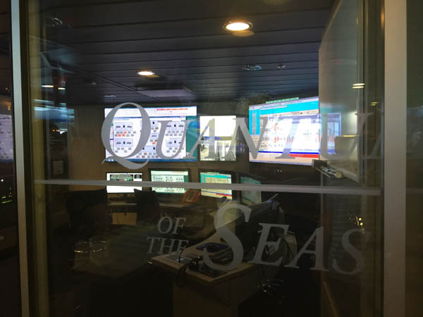 Inside the Command Center on the bridge of the Quantum of the Seas