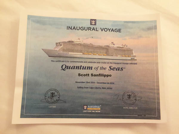 It's official! I've been on the Inaugural Voyage of Quantum of the Seas!