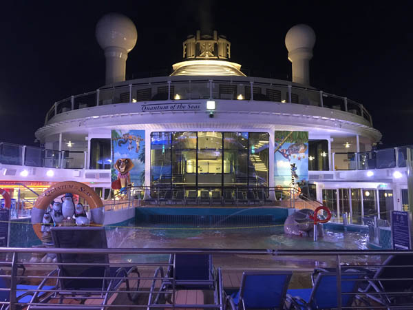 Nightime at the pool on Quantum of the Seas