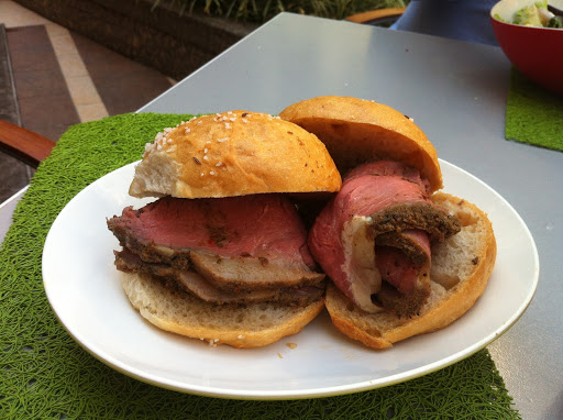 The Kummelweck roast beef sandwich from Park Cafe aboard Allure of the Seas