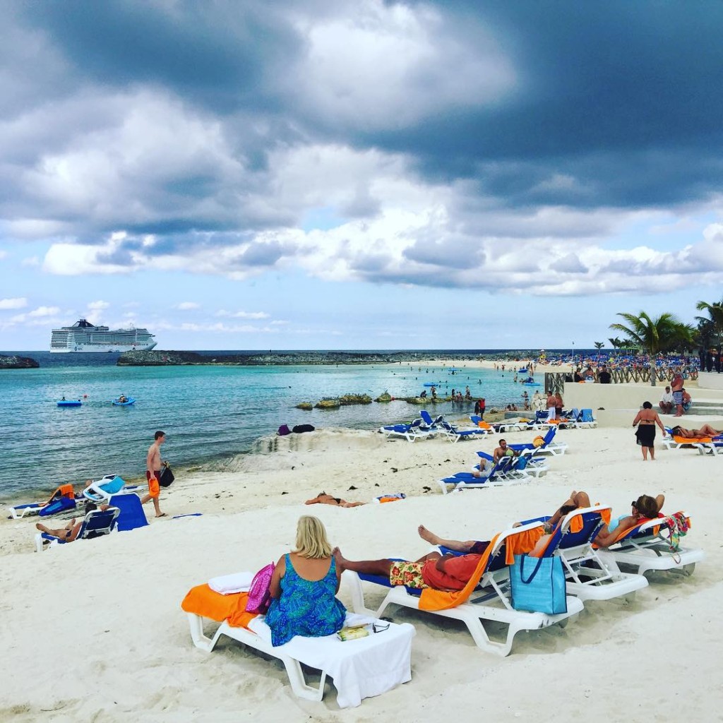 The beach at Great Stirrup Cay in the Bahamas.